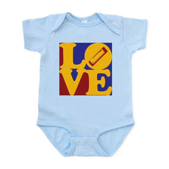 CafePress - Harmonica Love Infant Bodysuit - Baby Light Bodysuit, Size Newborn - 24 Months