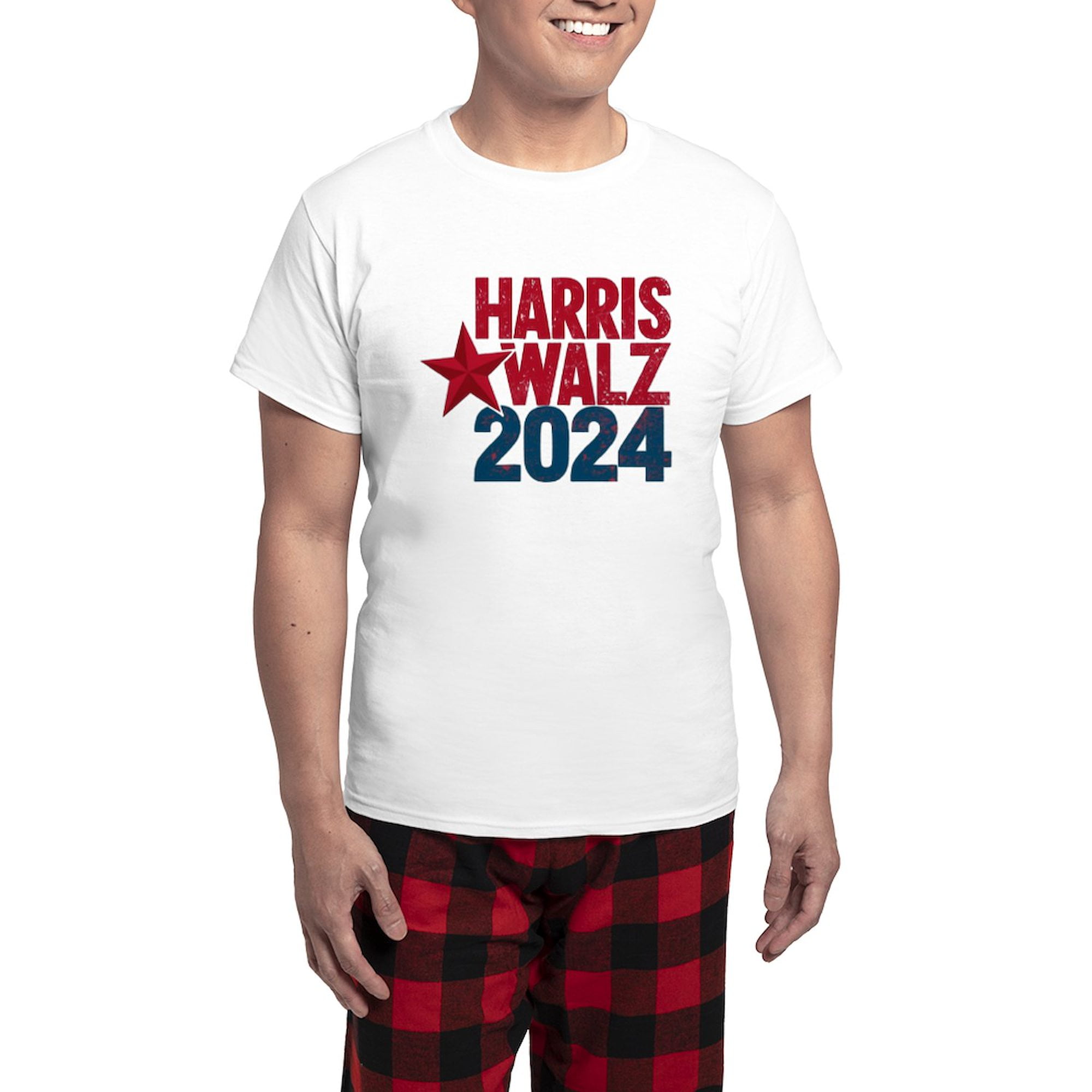 CafePress Harris Walz 2024 Election Men's Light Loose Fit Cotton