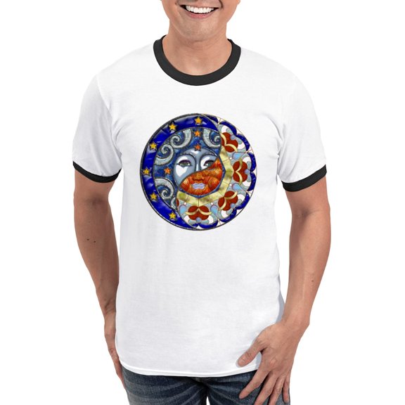 CafePress - Harvest Moons Sun And Moon Yin Yang T Shirt - 100% Cotton Ringed T-Shirt