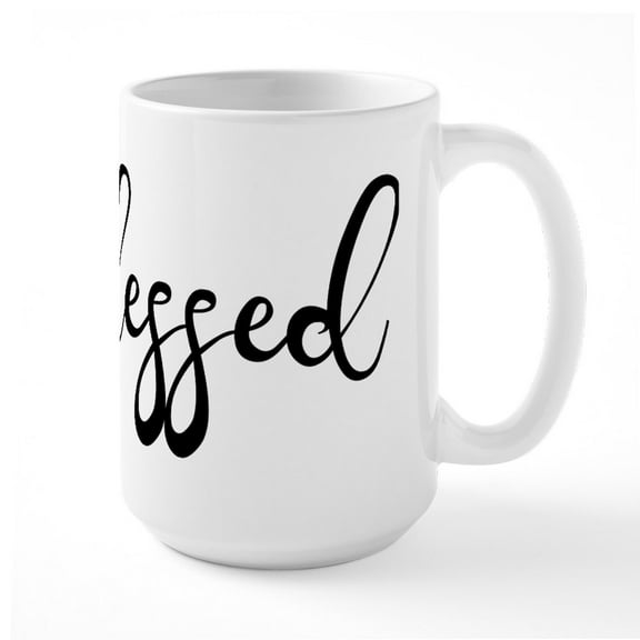 CafePress - Hashtag Blessed - 15 oz Ceramic Large White Novelty Mug