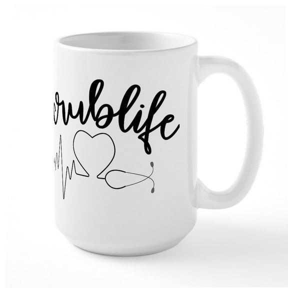 CafePress - Hashtag Scrublife - 15 oz Ceramic Large White Novelty Mug