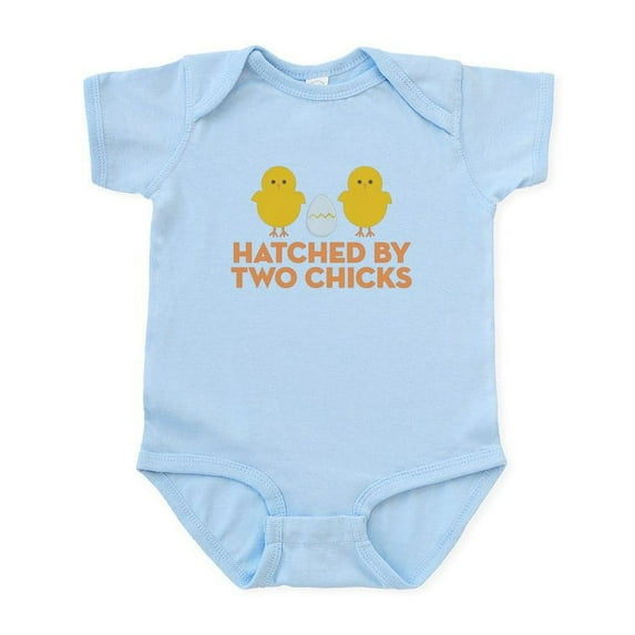 CafePress - Hatched By Two Chicks Infant Bodysuit - Baby Light Bodysuit, Size Newborn - 24 Months