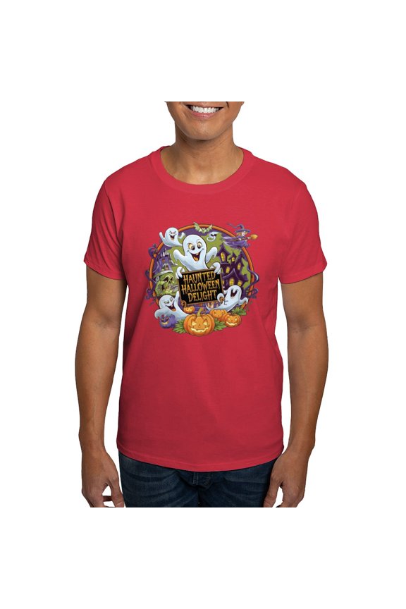 - Haunted Halloween Delight: Spooky Seasonal Design Men's Value T Shirt - Men's Classic Graphic Cotton T-Shirt