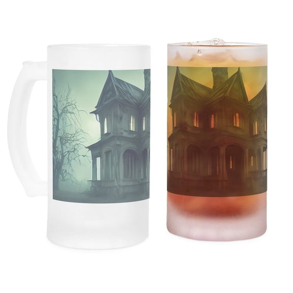 CafePress - Haunted House - 16 oz Frosted Glass Beer Mug