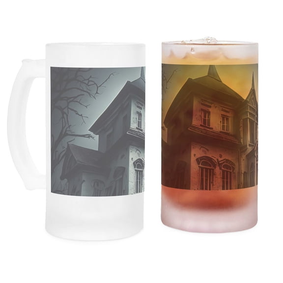 CafePress - Haunted House - 16 oz Frosted Glass Beer Mug