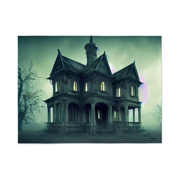 CafePress - Haunted House - Large Plush Fleece Throw Blanket, 80" L x 60" W
