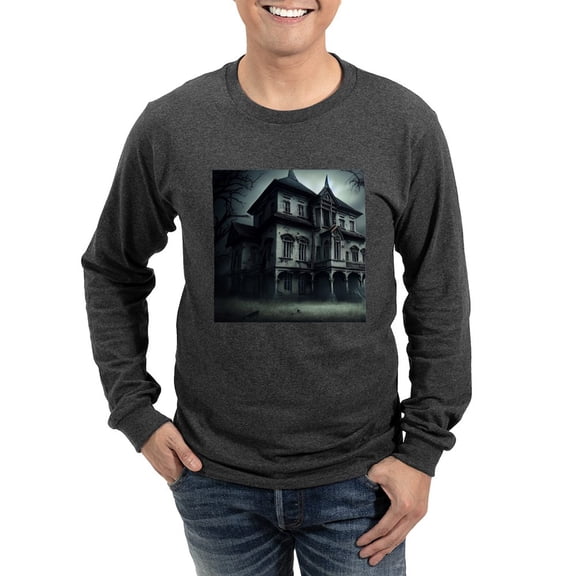 CafePress - Haunted House Men's Long Sleeve T Shirt - Long Sleeve Dark T-Shirt