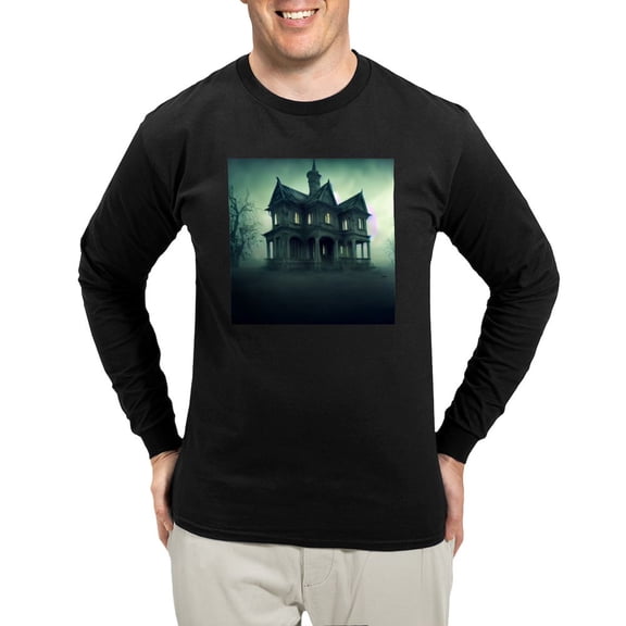 CafePress - Haunted House Men's Long Sleeve T Shirt - Long Sleeve Dark T-Shirt