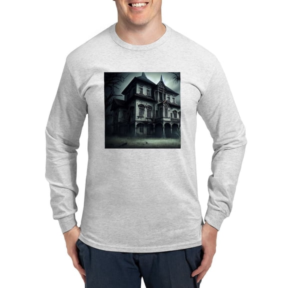 CafePress - Haunted House Men's Long Sleeve T Shirt - Unisex Cotton Long Sleeve T-Shirt