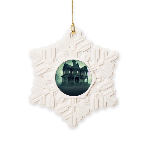 CafePress - Haunted House - Snowflake Ornament