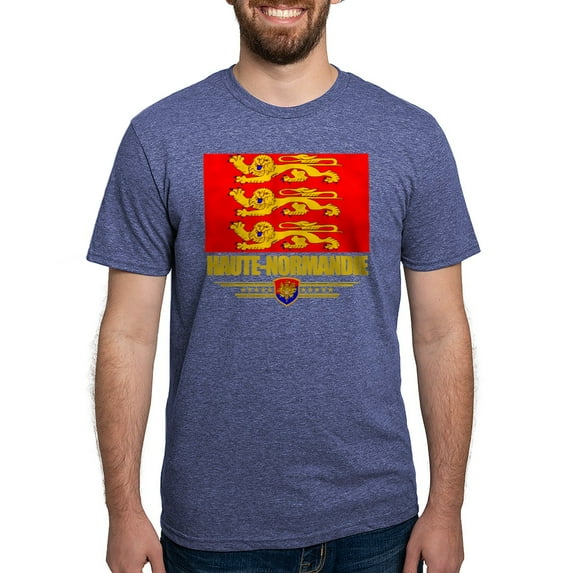 CafePress - Haute Normandie (Flag 10) Men's Deluxe T Shirt - Mens Tri-blend T-Shirt