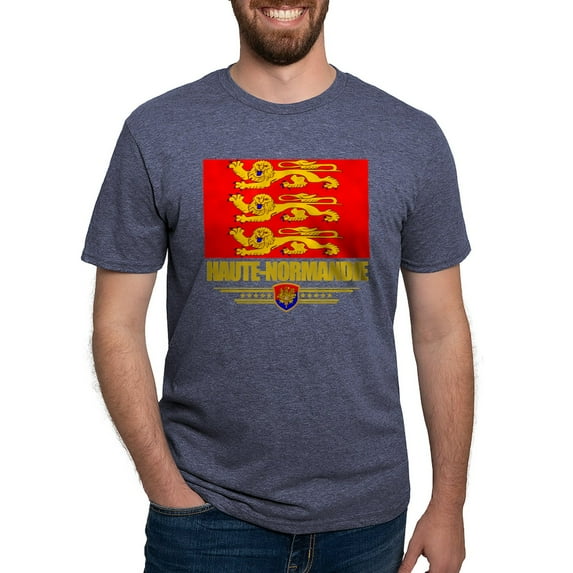 CafePress - Haute Normandie (Flag 10) Men's Deluxe T Shirt - Mens Tri-blend T-Shirt