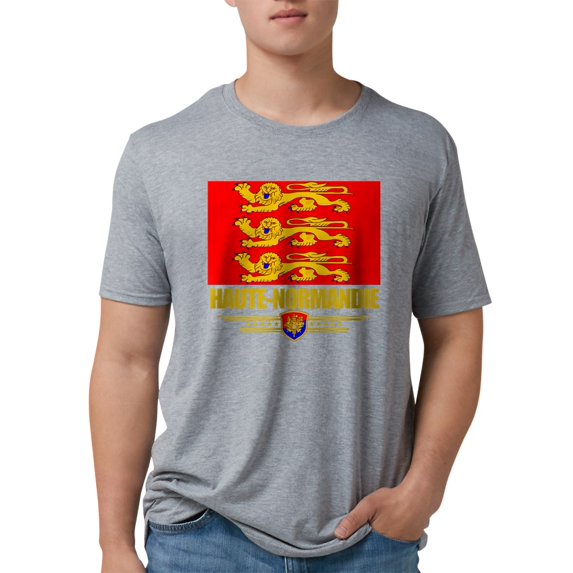 CafePress - Haute Normandie (Flag 10) Men's Deluxe T Shirt - Mens Tri-blend T-Shirt