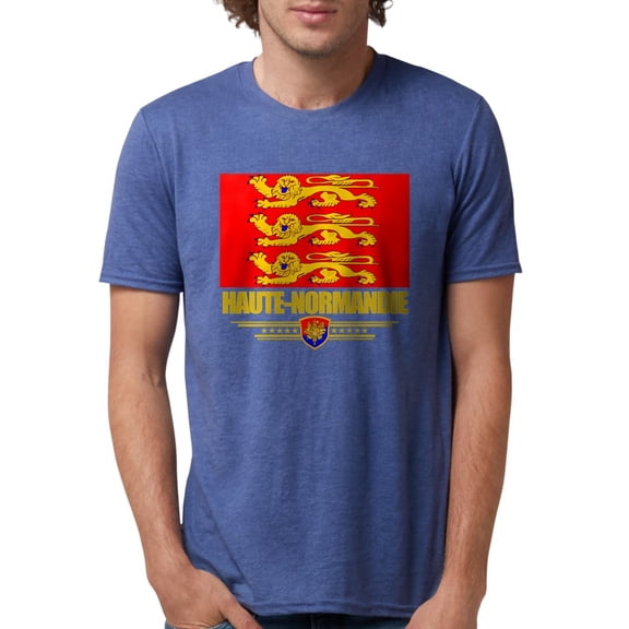 CafePress - Haute Normandie (Flag 10) Men's Deluxe T Shirt - Mens Tri-blend T-Shirt