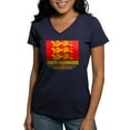 thumbnail image 1 of CafePress - Haute Normandie (Flag Women's V Neck Dark T Shirt - Women's V-Neck Dark T-Shirt, 1 of 4
