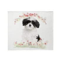CafePress - Havanese Flowers Throw Blanket - Soft Fleece Throw Blanket, 50"x60" Stadium Blanket