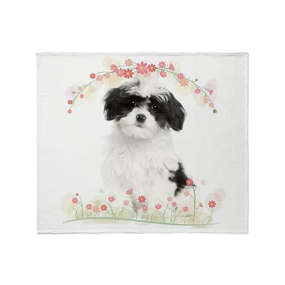 CafePress - Havanese Flowers Throw Blanket - Soft Fleece Throw Blanket, 50"x60" Stadium Blanket