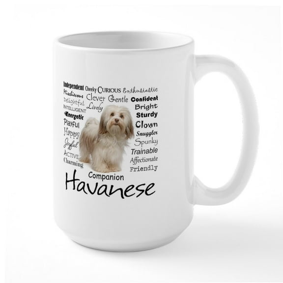 CafePress - Havanese Traits Mugs - 15 oz Ceramic Large White Novelty Mug