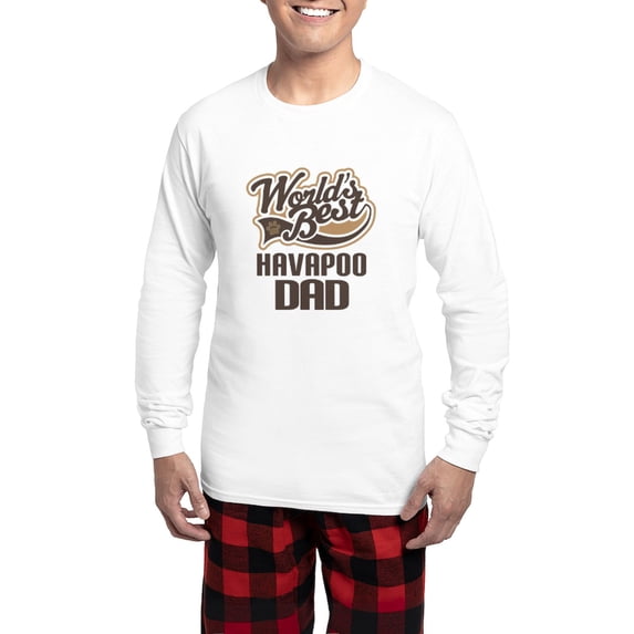 CafePress - Havapoo Dad WB Dog - Men's Long Sleeve Light Pajama Set