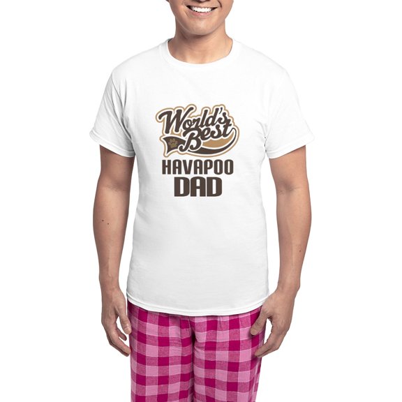 CafePress - Havapoo Dad WB Dog Pajamas - Men's Light Loose Fit Cotton Pajama Set