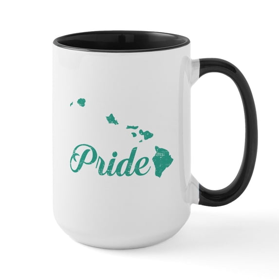 CafePress - Hawaii Pride Large Mug - 15 oz Ceramic Large White Novelty Mug