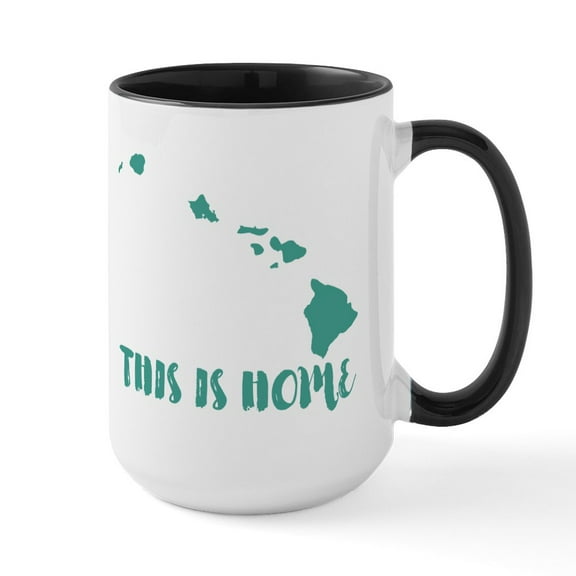 CafePress - Hawaii This Is Home Large Mug - 15 oz Ceramic Large White Novelty Mug