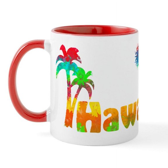 CafePress - Hawaii Tropics Mug - 11 oz Ceramic Mug - Novelty Coffee Tea Cup