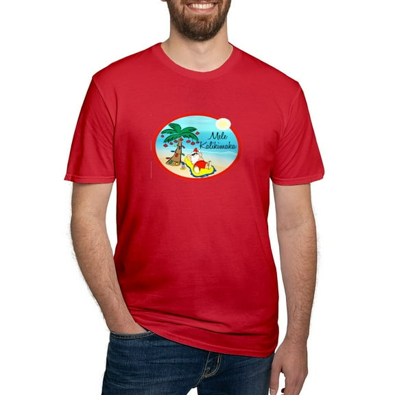 CafePress - Hawaiian Christmas Lazy Santa T Shirt - Men's Fitted T-Shirt