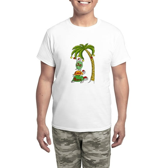 CafePress - Hawaiian Christmas Turtles Men's Dark Pajamas - Men's Light Loose Fit Cotton Pajama Set
