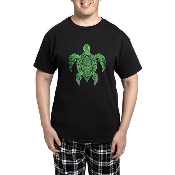 CafePress - Hawaiian Tribal Turtle Men's Dark Pajamas - Men's Dark Loose Fit Cotton Pajama Set