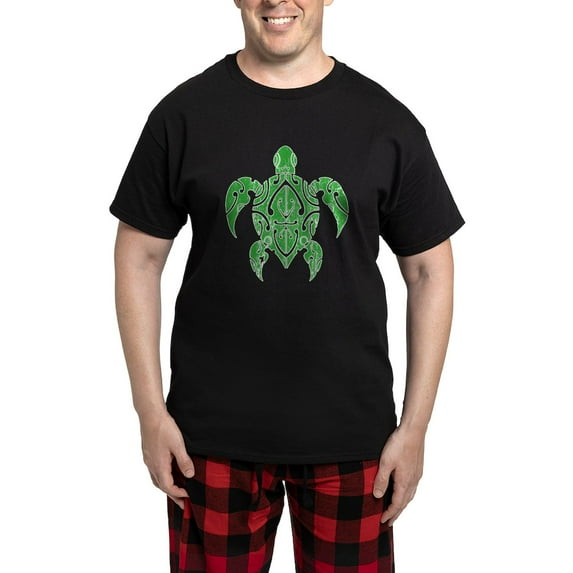 CafePress - Hawaiian Tribal Turtle Men's Dark Pajamas - Men's Dark Loose Fit Cotton Pajama Set