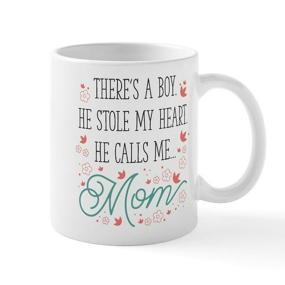 CafePress - He Calls Me Mom Mug - 11 oz Ceramic Mug - Novelty Coffee Tea Cup