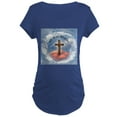thumbnail image 1 of CafePress - He Has Risen Rugged Cross With Clouds Maternity T Shirt - Maternity Dark T-Shirt, 1 of 3