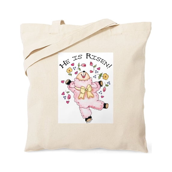 CafePress - He Is Risen! Lamb Tote Bag - Unisex Canvas Tote Bag, Beige, 1-Piece