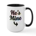 thumbnail image 1 of CafePress - He's Mine Gay Pride Large Mug - 15 oz Ceramic Large White Novelty Mug, 1 of 4