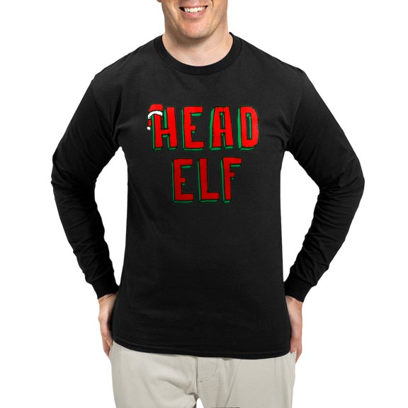 CafePress - Head Elf Long Sleeve Dark T Shirt - Long Sleeve Dark T-Shirt