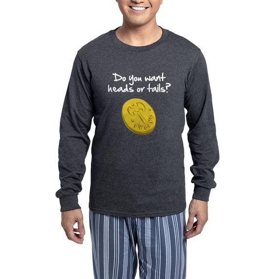 CafePress - Heads Or Tails? - Men's Long Sleeve Charcoal Pajama Set