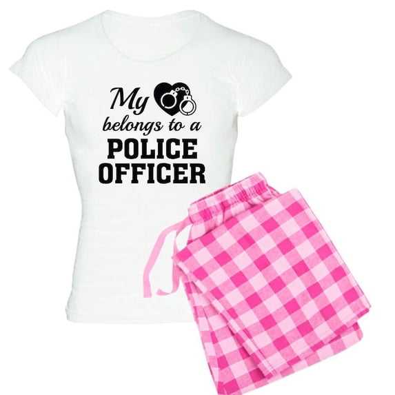 CafePress - Heart Belongs Police Officer - Women's Light Pajamas