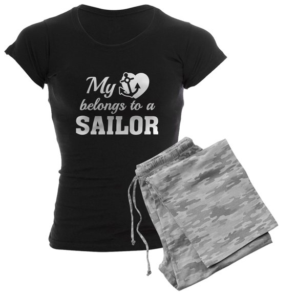 CafePress - Heart Belongs Sailor - Women's Dark Pajamas