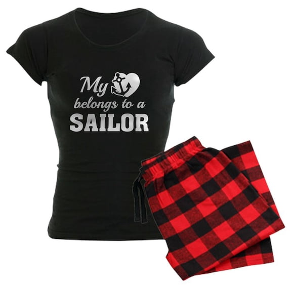 CafePress - Heart Belongs Sailor - Women's Dark Pajamas