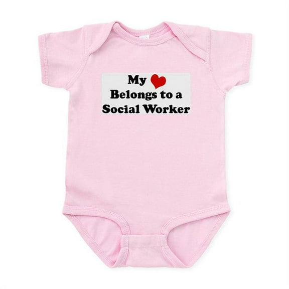 CafePress - Heart Belongs: Social Worker Infant Creeper - Baby Light Bodysuit, Size Newborn - 24 Months