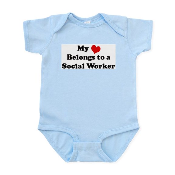 CafePress - Heart Belongs: Social Worker Infant Creeper - Baby Light Bodysuit, Size Newborn - 24 Months