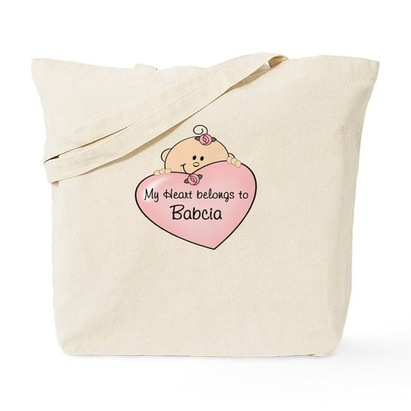 CafePress - Heart Belongs To Babcia Tote Bag - Unisex Canvas Tote Bag, Beige, 1-Piece