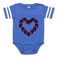 thumbnail image 1 of CafePress - Heart Black Flowers - Cute Infant Baby Football Bodysuit, 1 of 3