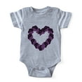 thumbnail image 1 of CafePress - Heart Black Flowers - Cute Infant Baby Football Bodysuit, 1 of 3