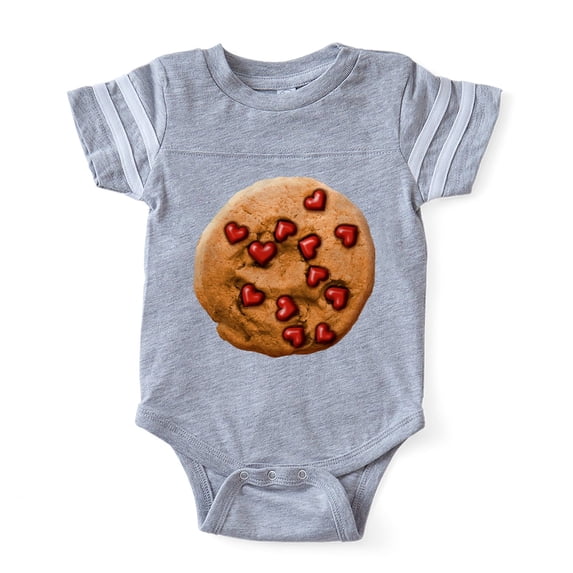 CafePress - Heart Chip Cookie - Cute Infant Baby Football Bodysuit