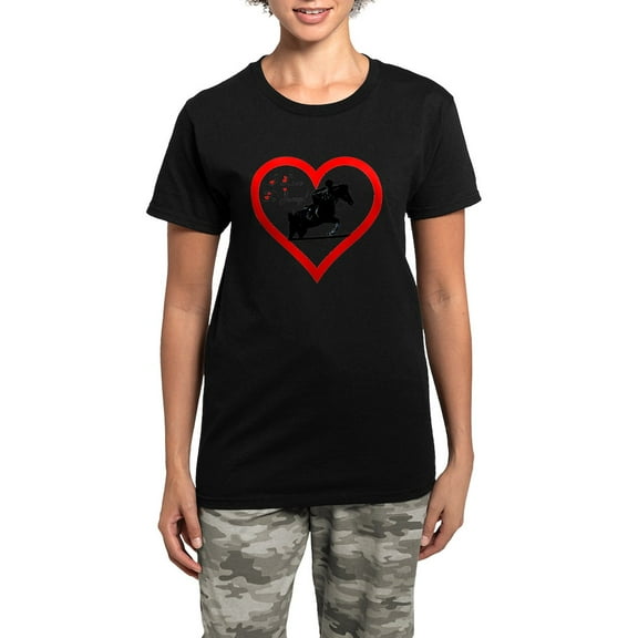 CafePress - Heart_Jump_Trans Women's Dark Pajamas - Women's Short Sleeve Print T-Shirt and Pants Dark Cotton Pajama Set