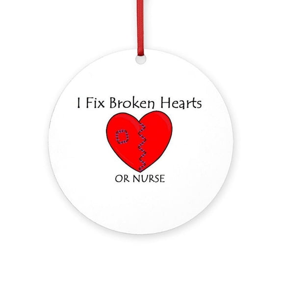 CafePress - Heart Mender RN - Round Wood Ornament 4"