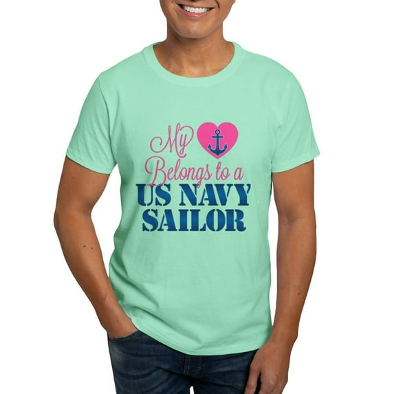 CafePress - Heart Navy Sailor Dark T Shirt - Men's Classic Graphic Cotton T-Shirt