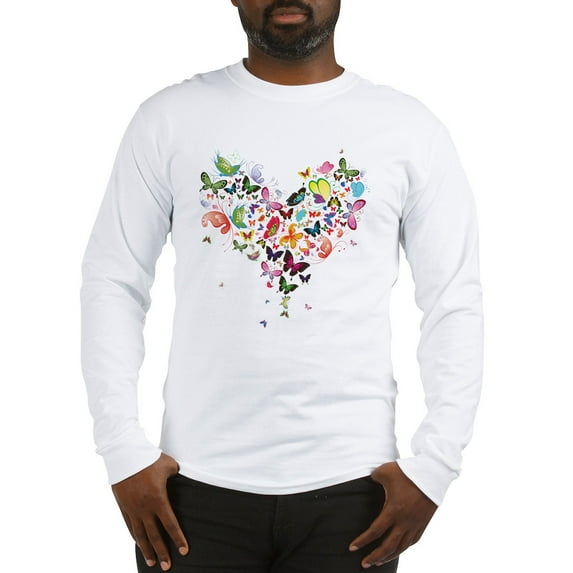 CafePress - Heart Of Butterflies Men's Long Sleeve T Shirt - Unisex Cotton Long Sleeve T-Shirt